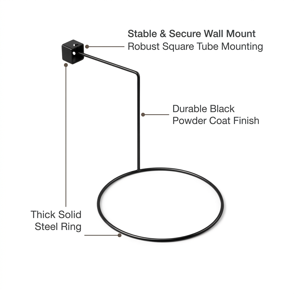 Wall Mounted Hat Hanger for Wall, Cap Organizer Wall Mounted, Black Painted Cap Display Hook, Hat Rack for Wall, Cap Storage Rack