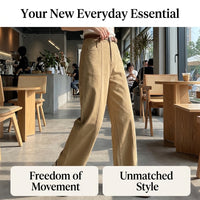 Work Trousers for Women UK with High Waisted Wide Leg, Ladies Office in Breathable Blend, Sizes S to 3XL