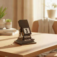Freestanding Rotary Perpetual Desk Calendar Reusable Desktop Perpetual Calendar Weighted Ornament Daily for Professionals