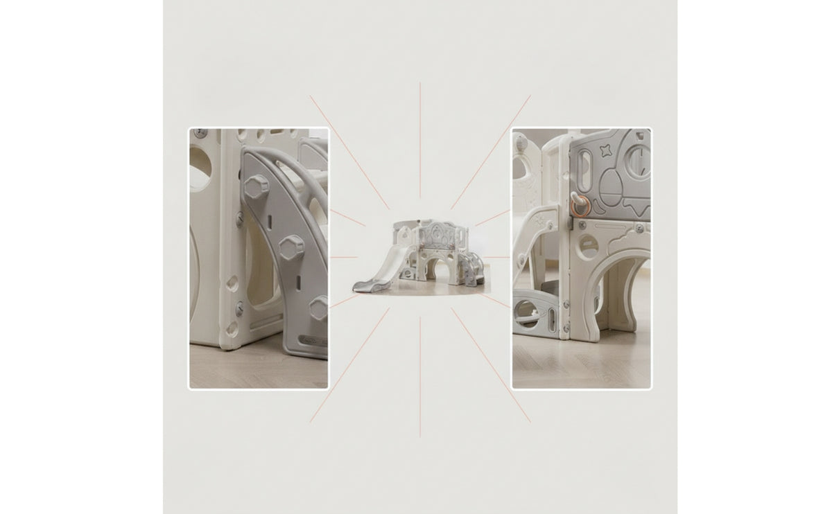 Space-Themed Toddler Climber with Slide Safe Climber and Slide Playset Modular Kids Play Structure with Telescope Easy Assembly for Toddlers, Children, Playroom, Home, Bedroom
