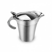 With Lid Stainless Steel Gravy Boat Easy to Pour Lidded Sauce Jug Sturdy Tableware Dishwasher Safe for Restaurant, Bbq