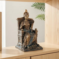 Deity Figurine with Throne Tabletop Deity Figurine Mother Terra Statue Freestanding Decor Sculpted for Collectors, Bookshelf