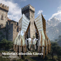 Articulated Finger glove protective gear dark medieval theme and design Articulated combatant protective geared gloves Medieval medieval-themed Design hand protection for LARPers, Cosplayers, Themed Photoshoots