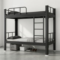 Metal Bunk Bed Space-Saving Bunk Bed with Ladder Heavy-Duty Furniture for Roommates, Employees, Dormitory, Shared Apartment, Employee Housing