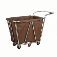 Rolling Laundry Cart Stainless Steel Laundry Cart with Wheels Commercial for Housekeepers