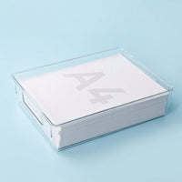 Acrylic File Holder for Desk Storage, Vertical Desktop Organizer for Paper Filing, A4 Document for Study Room and Office