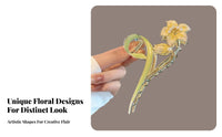 Flower Design Hair Fastener Premium Feel Flower Hair Fastener Distinctive Design Strong Hold for Trend Lovers, Hairstyling
