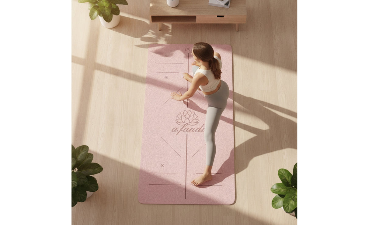 Exercise Mat Mat with Alignment Lines Textured Exercise Mat Mat Non-Slip for Home Workouts, Stretching