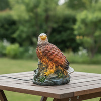 Hand-Painted Eagle Lamp with Rocky Base Warm Glow Eagle Night Light Decorative Low Heat for Bird Watchers, Nature Lovers