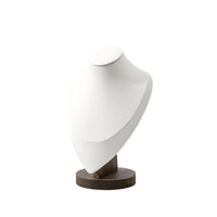 Tabletop Necklace Display Bust with Wood Base Portable Jewelry Display Stand with Wooden Base Lightweight Bust Mannequin Stand Classic for Livestreaming