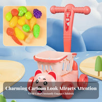 Lower Shelf Animal Face Shopping Cart Tall Handle Fruit and Vegetable Cart Set Colorful Toy Supermarket Trolley Plastic for Children