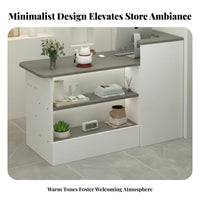 Wide Countertop Salon Reception Counter Sturdy Construction Modern Checkout Counter Wear-Resistant Modern Shop Front Desk Multi-Purpose for Receptionists, Business Owners, Office Managers, Lobby
