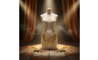 Shiny Finish Gold Coin Belly Dance Belt Boho Design Metal Belly Dance Waist Belt for Stage Performance