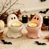 Ceramic Ghost Candle Holder for Halloween Decor