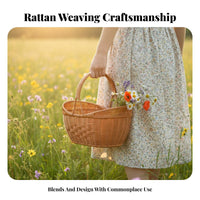 Faux Wicker &bazaar Tote sturdy Plastic Wicker tote Easy to Clean for Kitchen