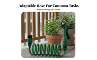 Self-Coiling Coiled Hose Pipe Compact Storage Garden Hose with Spray Nozzle Long-Lasting for Gardeners, Car Owners, Outdoor, Patio