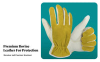 Retardant Argon Arc Soldering Gloves Flexible Cowhide Soldering Gloves Elastic Wrist for Mechanics, Construction Workers, Gardening