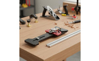 Saw Rail Square Aluminum Alloy 90 Degree Rail Stop CNC Machined Track Saw Angle Fence for Carpentry, Workshop