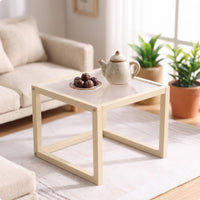 Miniature Coffee Table Ribbed Dollhouse Coffee Table Minimalist Furniture for Hobbyists, Collectors