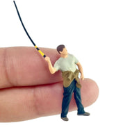 1:64 Scale Fishing Figure Collectible 1:64 Scale Fishing Figure Miniature Fisher Model Realistic Intricacy Tiny Fisherman