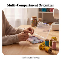 Clear Compartment Container Transparent Multi-Grid Organizer Case Dustproof Clear Divider Storage Container for Hobbyists, Craft Room