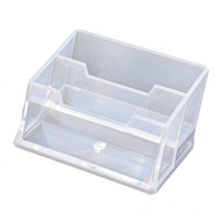 Business Card Holder Transparent Organizer Polished Edges for Office Desktop