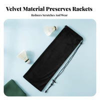 2 Pieces Badminton Racket Cover Preserving Badminton Racket Sleeve Lightweight Velvet Lined Racquet Bag for Athletes, Beginners, Travel, Gym