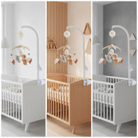 Crib Mobile with Melody Box Wooden Baby Mobile with Melody Box Toy Soft Gentle for Babies, Nursery