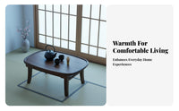 Modern Minimalist aesthetic Foldable Floor Table Space-Saving Foldable Leg Table Multi-Purpose Household Furniture Sturdy Construction for Tea lovers, Apartment Dwellers, Living Room, Bedroom, Small Spaces, Bay opening