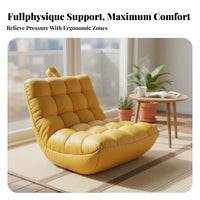 Fullphysique Support design Lounger Lowsilhouette Erand movenomic Floor Lounger Soft Fabric Upholstery Lounge Chair Adjustable Backrest for Students, Young Adults, Readers, Bedroom, studying alcove, Dorm Room, Apartment