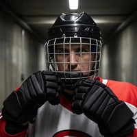 Hockey Helmet with Face Guard Cage Impact-Absorbing Full Face Hockey Helmet Hard Shell for Skaters, Rink