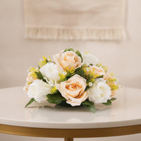 Artificial Rose Arrangement Lightweight Faux Floral Centerpiece Silk Fake Flower Centerpiece for Tabletop Decoration, Dining Table