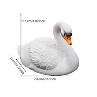 Feather Texture Floating Swan Figurine Vivid Detail Floating Swan Ornament Lifelike Water Ornament for Garden, Courtyard