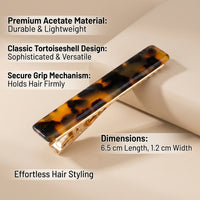 Acetate Hair Clips for Women, Geometric Pattern Set for Bangs Styling, Side Accessories for Young Ladies