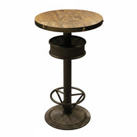 3 Pieces Factory-aesthetic aesthetic Counter Height Table and Stool Set Wrought Iron Frame Bar Furniture Retro Design for Restaurant Owners, Cafe Proprietors, Nightclub, Small Spaces, Home Kitchen, Dining Room