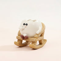 Cute Planter with Rocking Chair Base Whimsical Rocking Chair Planter Playful Succulent Pot Happy for Office, Shelf