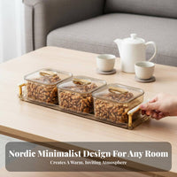 Divided Appetizer Tray with Lid Multi-Compartment Snack Organizer Elegant Design