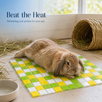 Pet Cooling Pad for Small Animals - Chew-Resistant Summer Relief Ice Mat for Rabbits, Guinea Pigs, and Hamsters