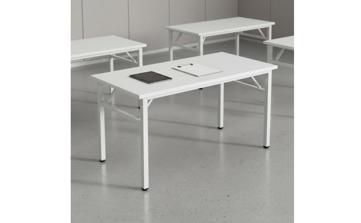Multifunctional Folding Computer Desk Stable Structure Folding Desk Wide Tabletop Collapsible Computer Table Easy to Clean for Students