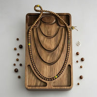 Wooden Bracelet Display Tray Compartments Accessory Storage