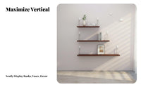 Modern Design No-Drill Floating Shelf Easy to Install Floating Wall Shelf Space-Saving Display Ledge Multi-Functional for Renters, Students, Homeowners, Living Room, Bedroom, Home Office, Bathroom