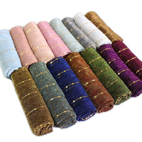 Fashion Sequin Lace Scarf Head Wrap for Women, Solid Color European & American Style Shawl