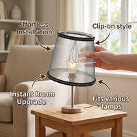 Lampshade for Ceiling Lights with European Textile Design and Decorative Trim, Small Shade for Table and Floor Lamps