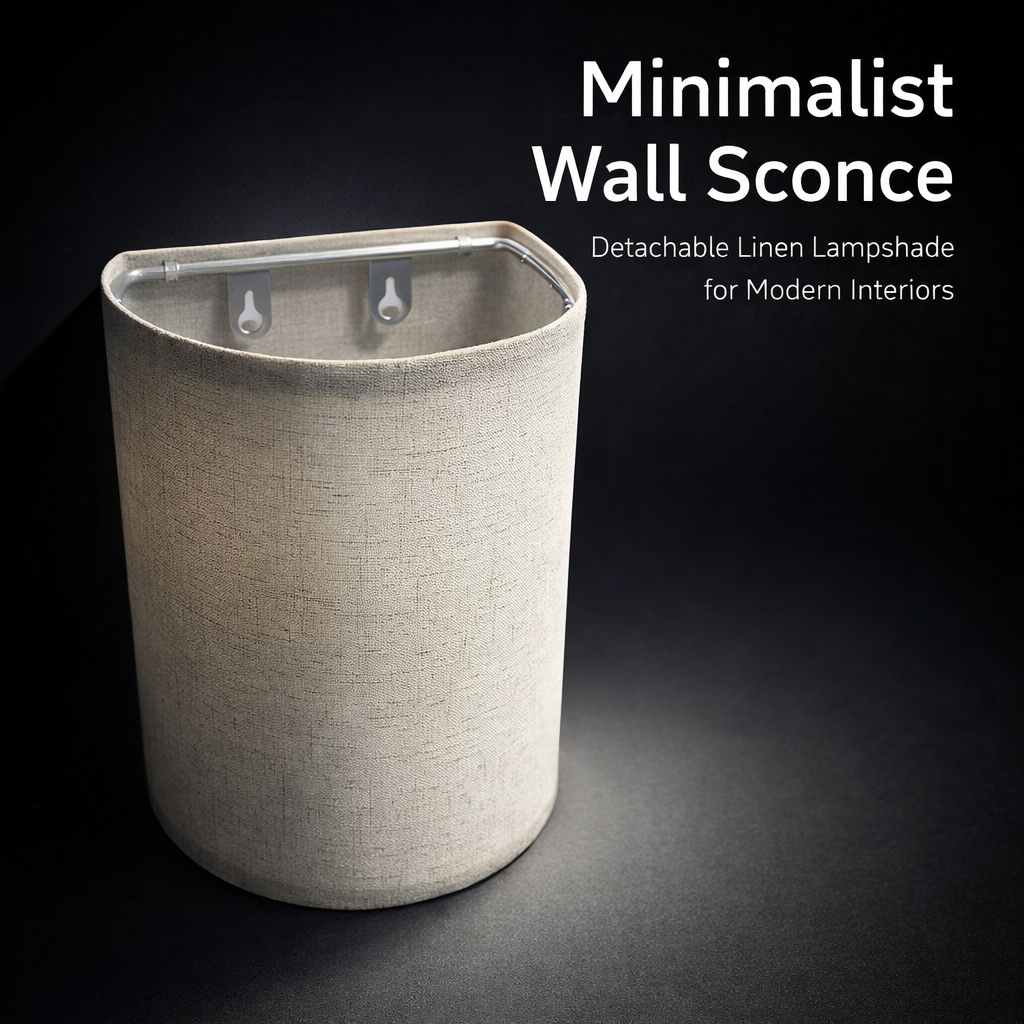 Light Shade Removable Lampshade for Bedroom and Hallway Moisture Resistant Cloth Wall Sconce Minimalist Design for Easy Cleaning