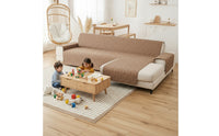 Double-Sided Sectional Couch Cover with Chaise Machine Washable Sectional Sofa Cover Water Resistant Furniture Protector Easy to Install for Families, Living Room