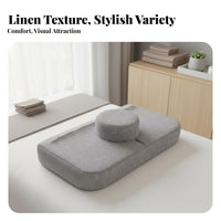 High-Density Sponge Filling Eyelash Extension Pillow Ergonomic Design Anti-Collapse Salon Pillow Breathable Linen Material for Estheticians