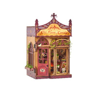 DIY Doll House Booknook 3D Wooden Puzzle Bookend Miniature House Kits Illuminated Design Bookshelf Insert for Hobbyists, Teens, Study Room, Desk