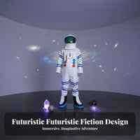 Gender-Neutral Design Astronaut Jumpsuit with Helmet Realisticistic Look Astronaut Jumpsuit Set STEM Learning Role-Play Outfit Reflective Visor for Children, Performers, Stage Performances, School Events, Birthday Party, Cosplay Event