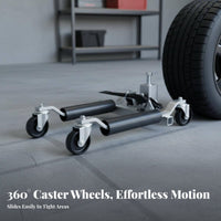 Hydraulic Wheel Mover 360° Swiveling Casters Hydraulic Tire Mover Heavy Duty Car Wheel Mover for Property Managers, Parking Lots, Workshop