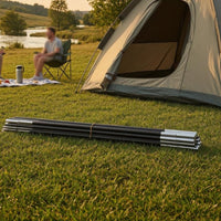 2 Pieces Silver Metal Ferrules 4 M Tent Pole Set Lightweight Fiberglass Tent Poles for Camping